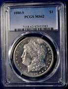 1880-S Morgan Silver Dollar PCGS MS62.