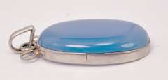 Large Milky Blue Stone Pendant Set in Sterling Silver