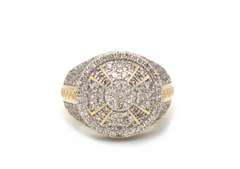 Exceptional 10kt Yellow Gold Gent's Diamond Cluster Ring
