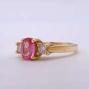 14kt Gold Pink Sapphire & Diamond Cocktail Ring
