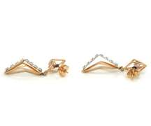 Attractive Yellow Gold Diamond Dangle Earrings