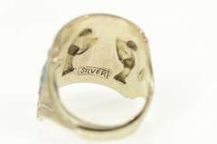 Sterling Silver Ornate Enamel Chinese Musician Statement Ring