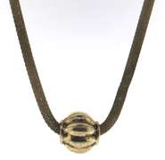Vintage Sterling Silver Popcorn Chain With Center Ball