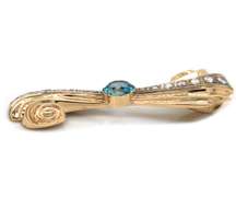 Attractive Blue Zircon and Diamond Pendant