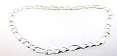 Sleek Sterling Silver Figaro Chain Necklace