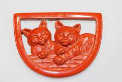 Natural Red Jasper Cat Pendant