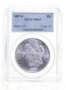 MS63 1887-S Morgan Silver Dollar - Graded PCGS
