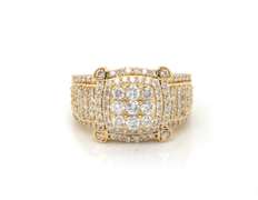 One-of-a-Kind Man's Diamond Cluster Ring in 10kt YG