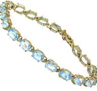 Gorgeous Yellow Gold Natural Blue Topaz Bracelet