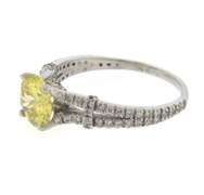 Sepctacular White Gold Irradiated Yellow Diamond Engagement Ring