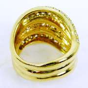 Stellar 18K Gold Ring of Pave Diamonds, Size 5