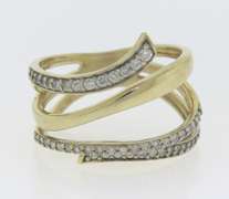 Hand Made Yellow Gold Diamond Wrap Ring