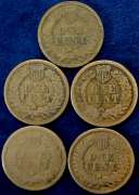 Lot Of 5 Indian Head Cents Circulated