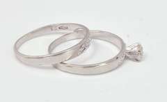 Gorgeous 14K White Gold Wedding Set