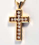 Sparkling Diamond Cross on Necklace