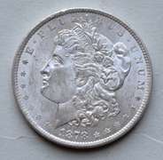 1878 Reverse Of 1879 7 Tail Feather Frosty White BU Morgan Dollar