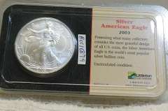 2002 Silver Eagle Cert Unc, Littleton