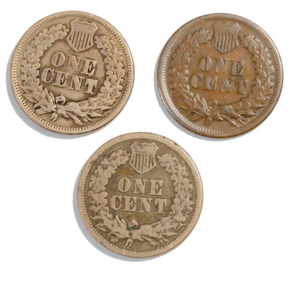1860 1862 CN  & 1864 Bronze Indian Cents