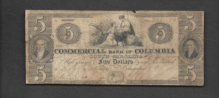 Commercial Bank of Columbia SC 1833