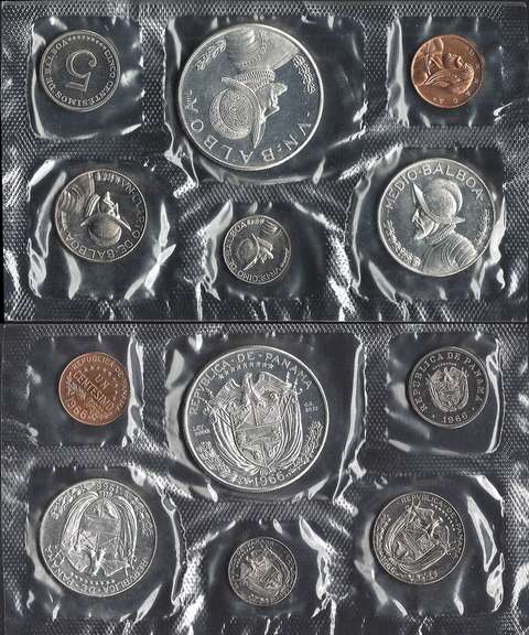 1972 6 Coin Proof Set Panama Balboa in original holder