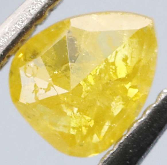 Rare .21ct pear cut canary yellow Diamond