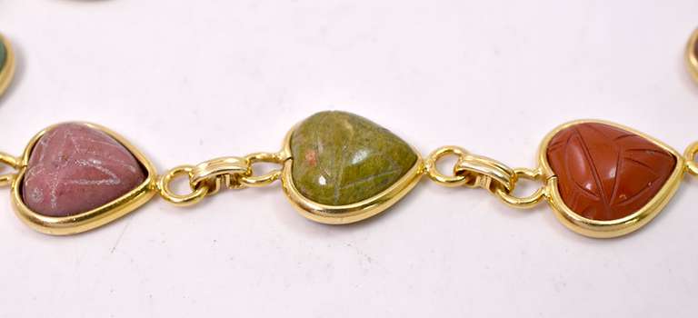 Heart Shaped Scarab Bracelet, 14KT