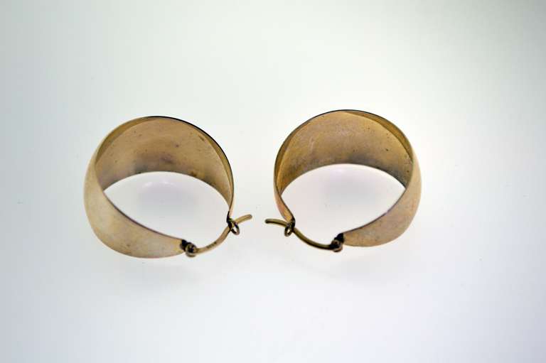 Sterling Silver wide Hoop Earrings