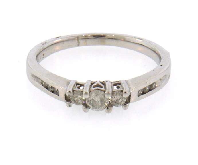 14k white gold diamond anniversary band