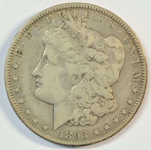 Rare key date 1893-O Morgan Silver Dollar. Tough date