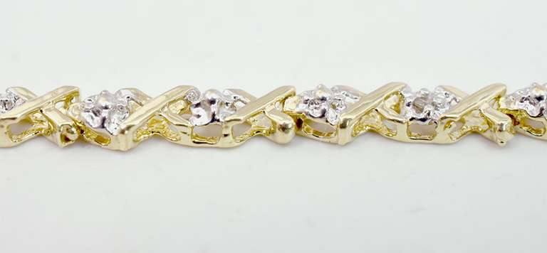 X's & O's Yellow Gold Bracelet