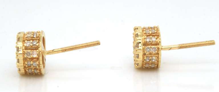 Charming Diamond Yellow Gold Earrings