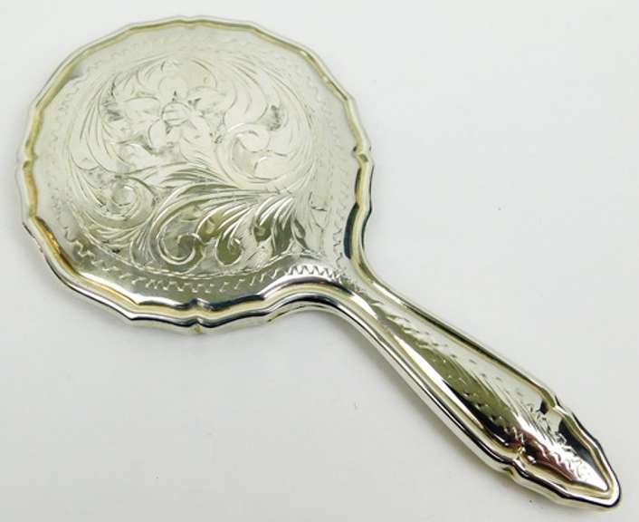 Vintage Sterling Silver Miniature Hand Mirror