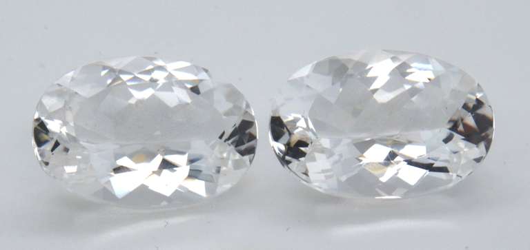 Great Pair of Oval Cut Clear Quartz Gemstones, 43.50cts!