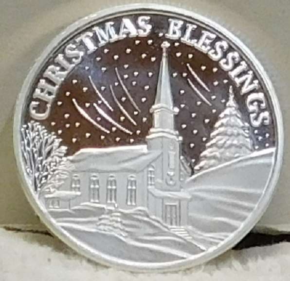 Christmas Silver Roun 1 Oz - Blessings