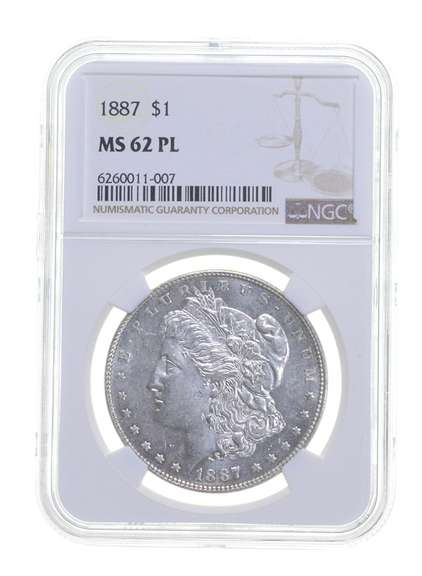 MS62 PL 1887 Morgan Silver Dollar - Graded NGC