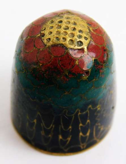 Vintage Cloisonne Owl Thimble