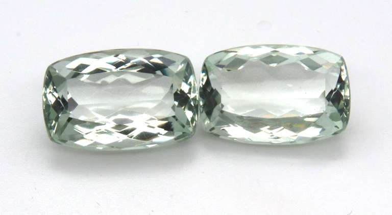 Unique Pair of Green Amethyst Stones, 24.75ct