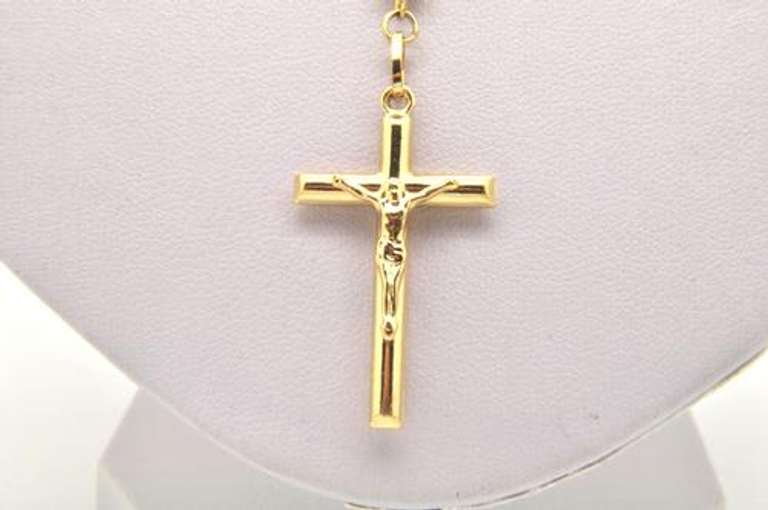 14 KT TRI COLOR ROSARY NECKLACE