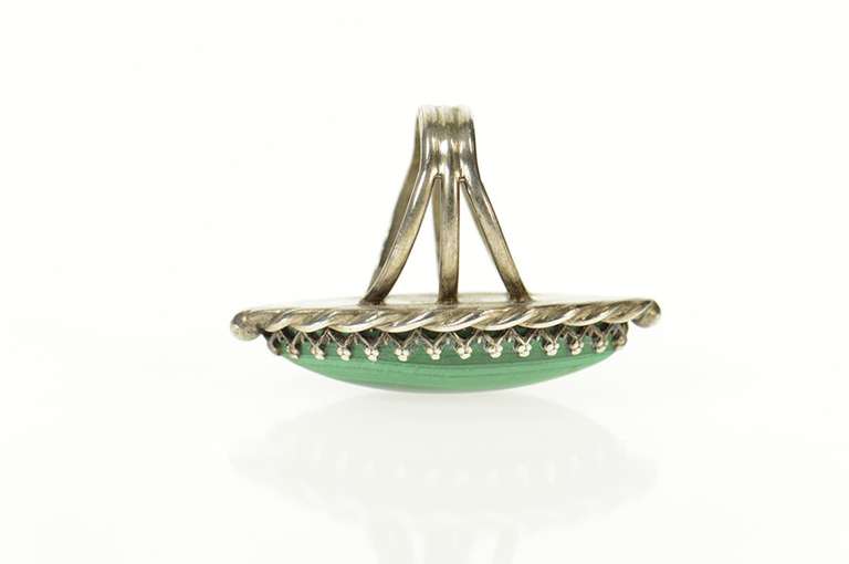 Sterling Marquise Malachite Cabochon Rope Trim Ring