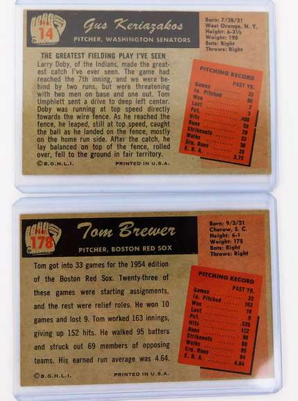 2 Bowman 1955 Baseball Cards