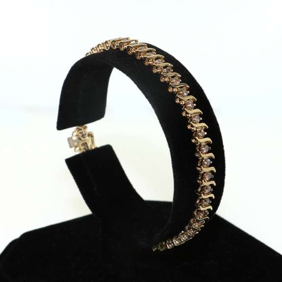 Dainty Diamond S-Link Tennis 10kt Bracelet
