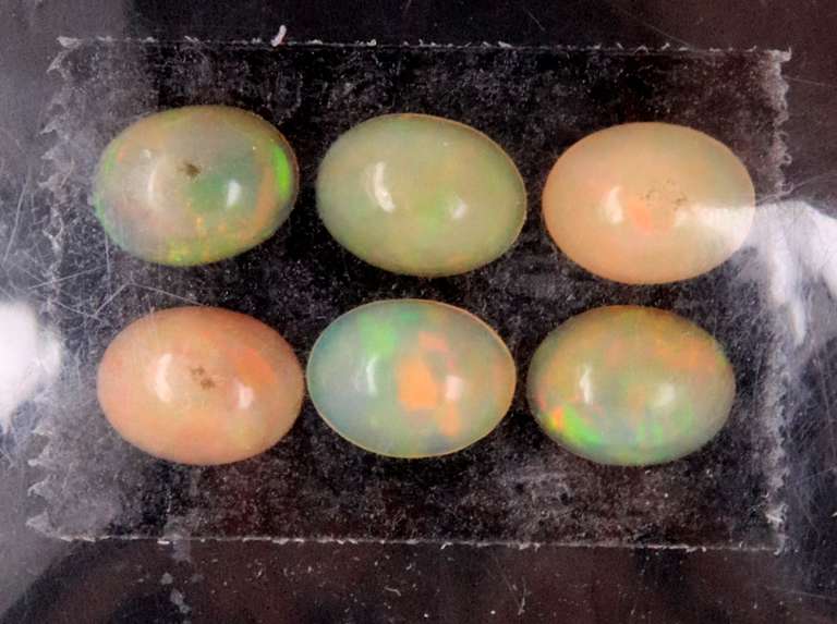 Sumptuous Set of 6 Oval Cut Ethiopian Opal Gemstones, 4.52cts