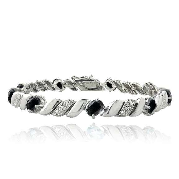 5.4ct Sapphire & Diamond Accent San Marco Bracelet