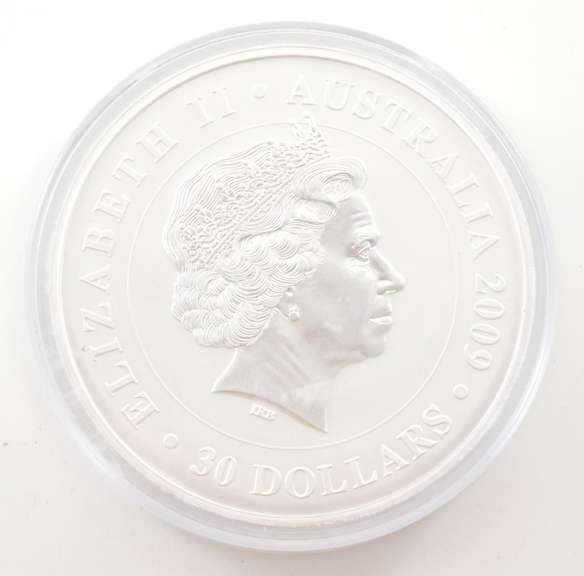 2009 Australia 30 Dollars - 1kg .999 Silver - Koala - Hockey Puck