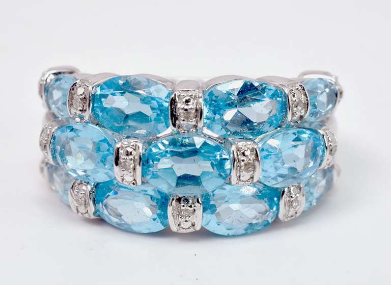 Blue Topaz Sterling Silver Ring