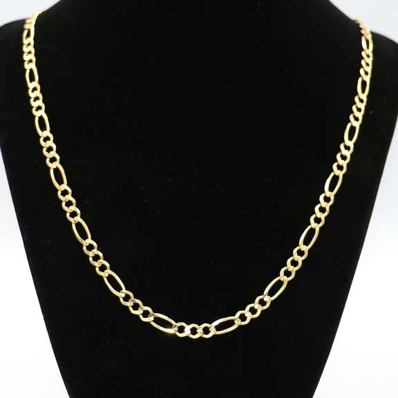 Brilliant 14kt Yellow Gold Figaro Chain Necklace