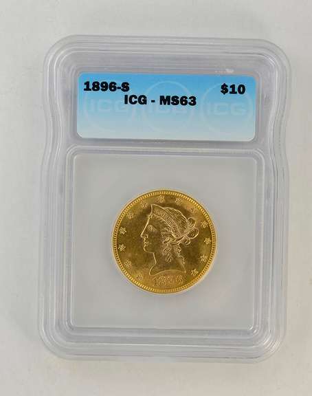 MS63 1896-S $10.00 Liberty Head Gold Eagle - ICG Graded