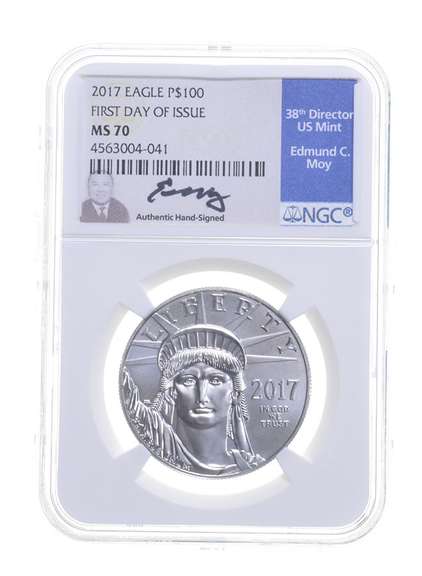 MS70 2017 $100 American 1 Oz Platinum Eagle 1st Day Issue - NGC