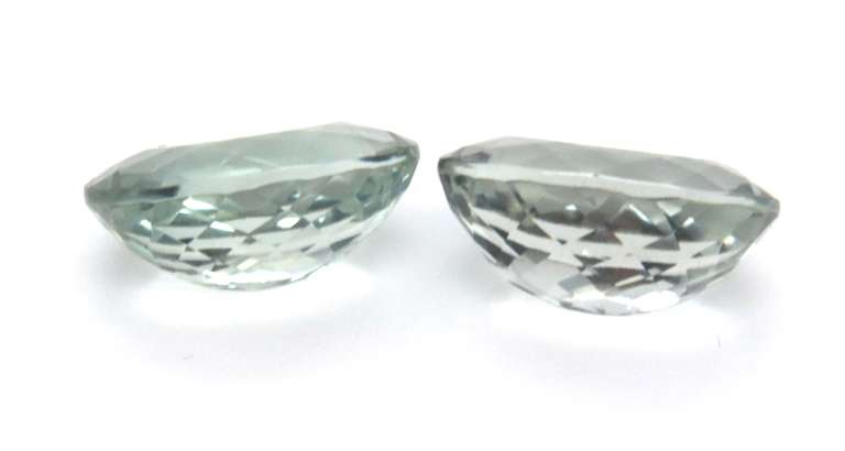 Elegant Pair of Oval Cut Green Amethyst Gemstones, 23cts