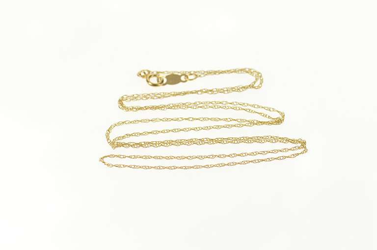 10K Yellow Gold 0.8mm Cable Chain Classic Simple Twist Necklace